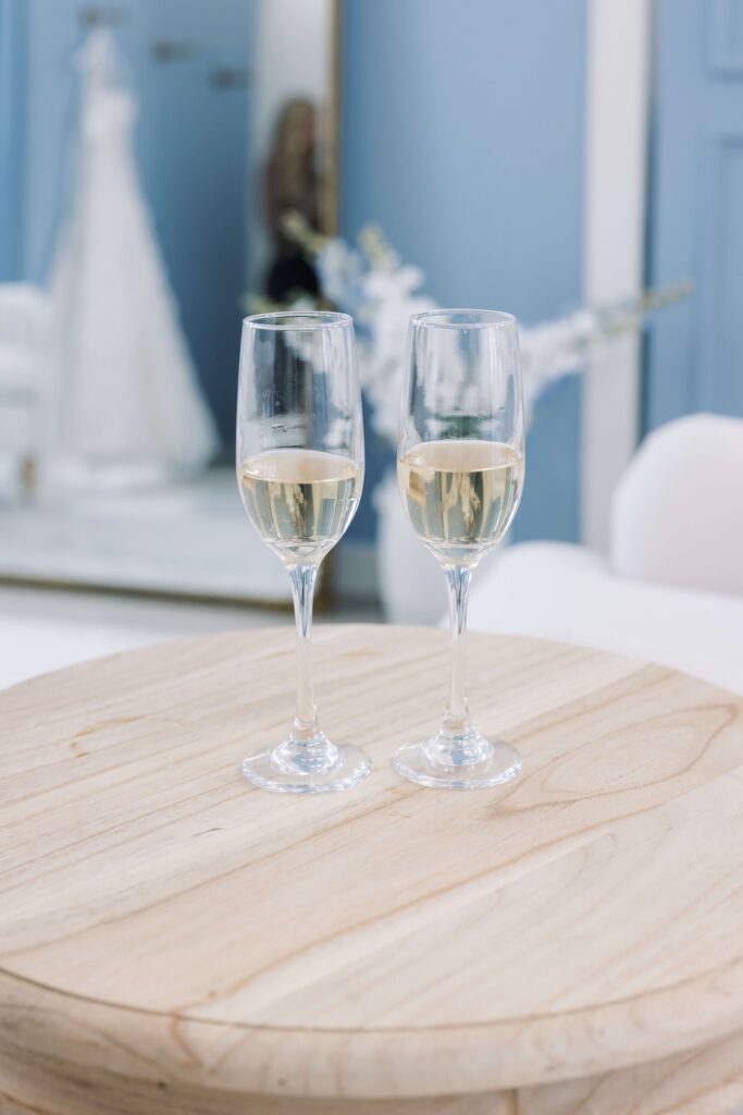 The champagne experience at Bleu Bridal Co